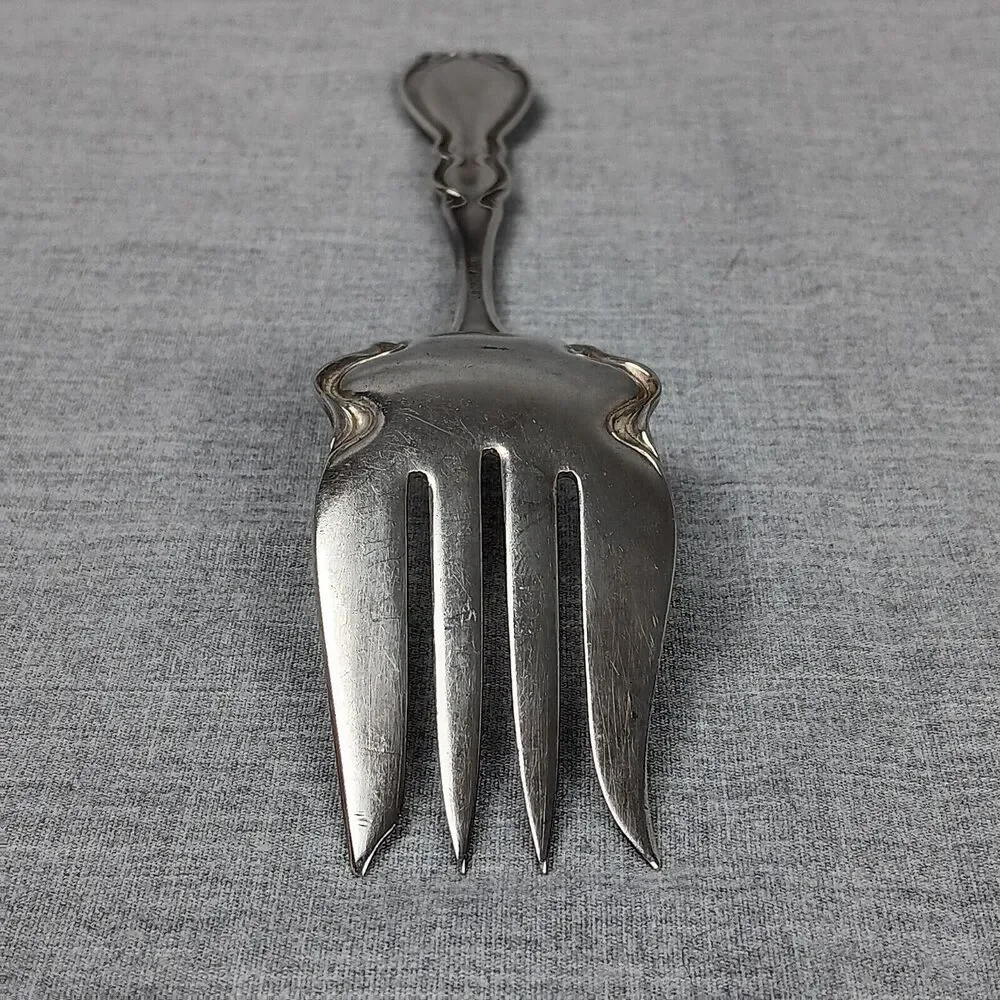 J.B.Cross Silver Plate Serving Fork Ornate Art Deco Style Vintage Replacement